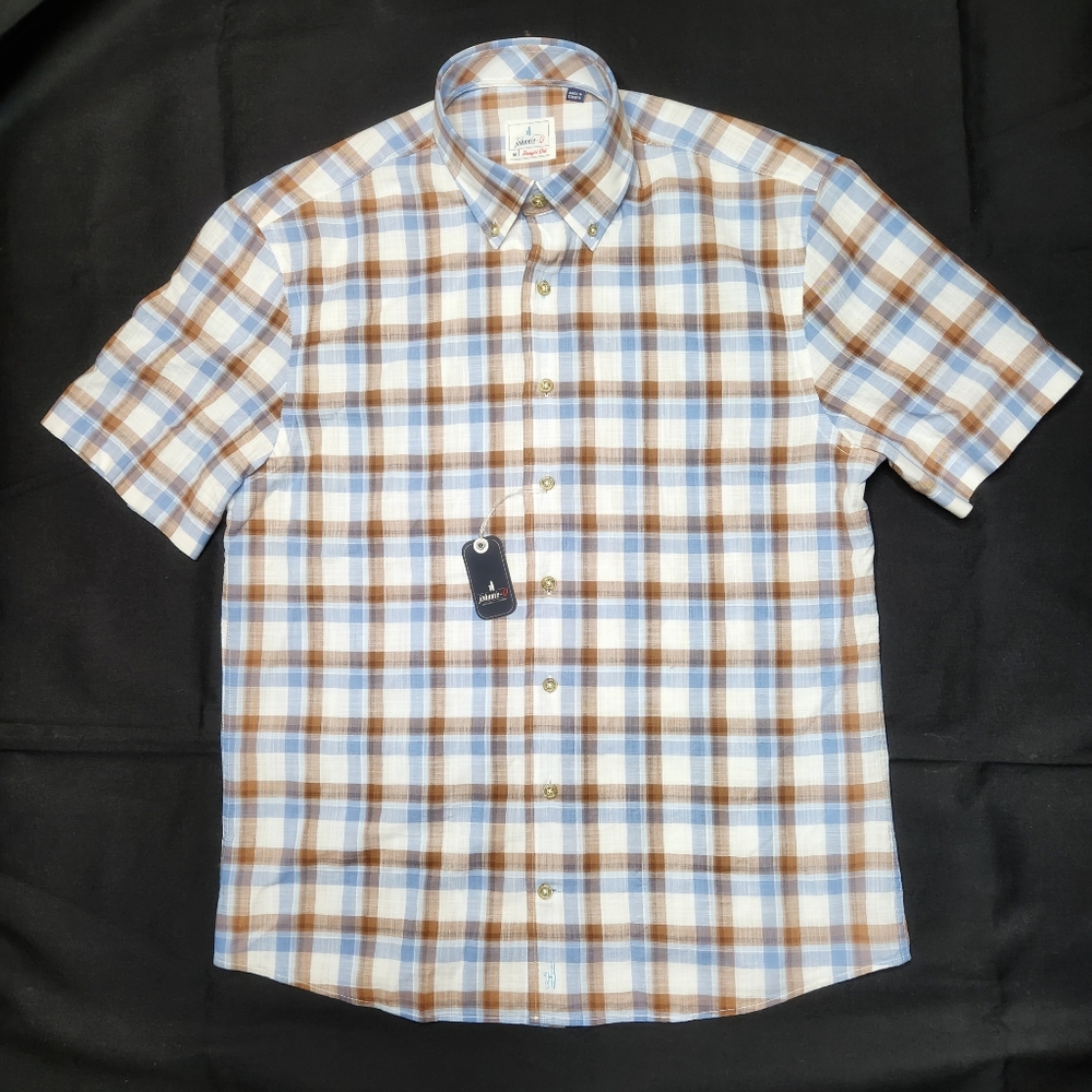 NWT! Johhny O Short Sleeve Button Down Mens Medium Havana